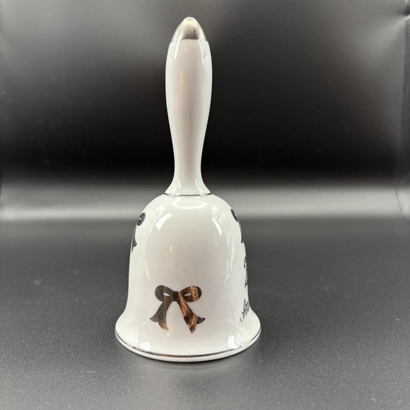 💍 Vintage Lefton 25th Anniversary Porcelain Bell | Silver‎ Jubilee Wedding Gift - Picture 5 of 6